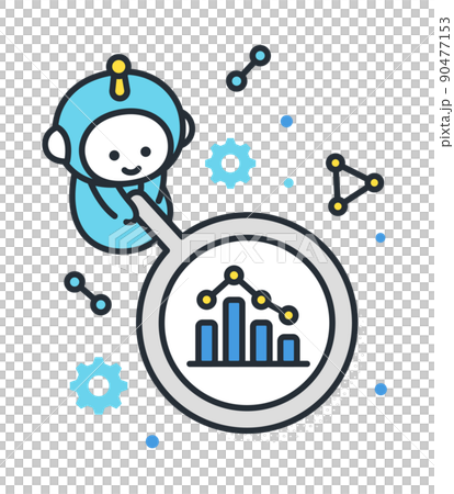 ビジネスを最適化するためデータを分析するAI。 90477153