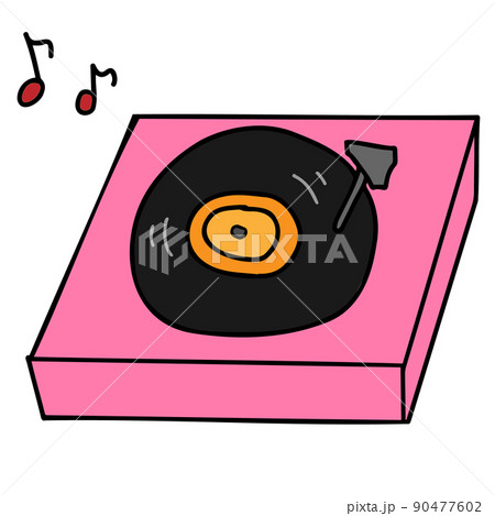 レコードプレーヤーのイラスト レコードプレーヤーのイラスト 90477602