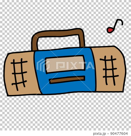 Illustration of CD radio cassette player 90477604