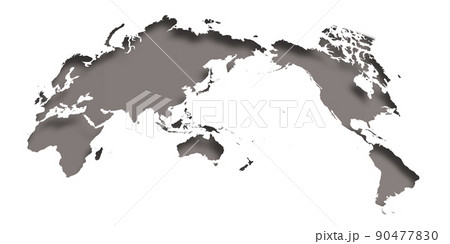 シルエット 黒 世界 地図のイラスト素材