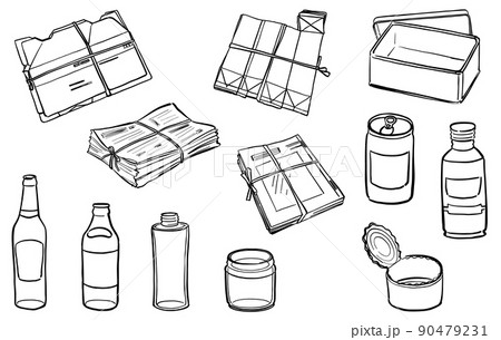 資源ゴミ　イラスト　1色 90479231