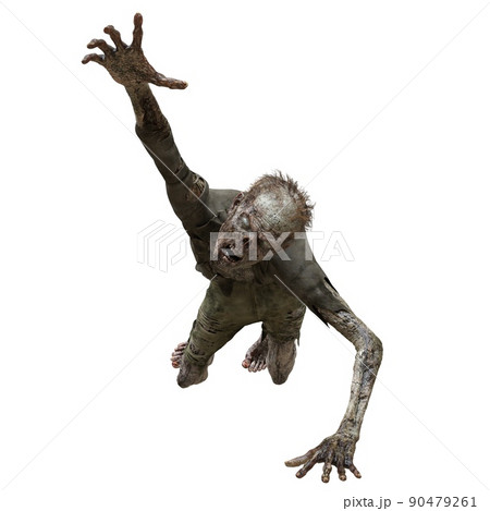 Zombie male isolated white background 3d illustration Zombie male isolated white background 3d illustration 90479261