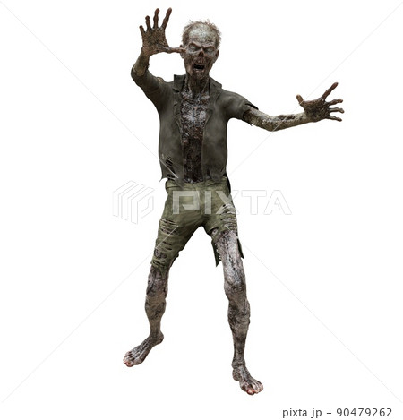 Zombie male isolated white background 3d illustration Zombie male isolated white background 3d illustration 90479262