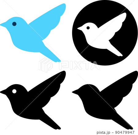 シンプルな小鳥のアイコン シンプルな小鳥のアイコン 90479947