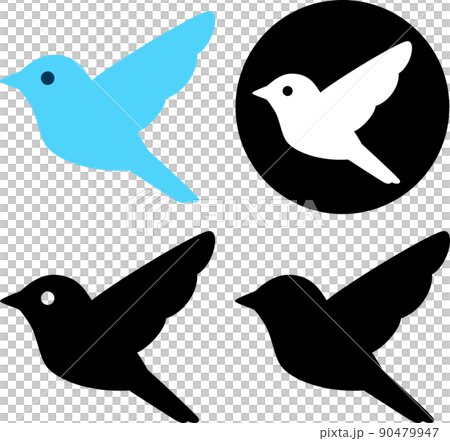 シンプルな小鳥のアイコン シンプルな小鳥のアイコン 90479947
