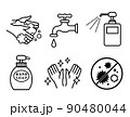 手洗いや消毒のイラストアイコン詰め合わせ 90480044