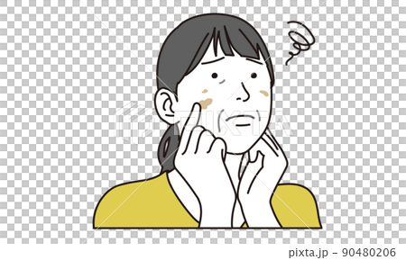 肌荒れに悩む女性 90480206