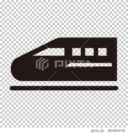 Shinkansen simple horizontal icon / white background Shinkansen simple horizontal icon / white background 90480449