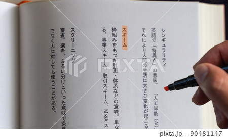 会社で働くサラリーマン 社会人の職場 専門・ビジネス用語（スキーム）オレンジ 90481147