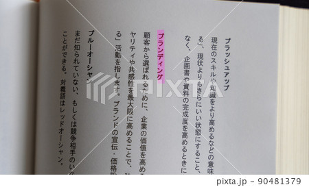 会社で働くサラリーマン 社会人の職場 専門・ビジネス用語（ブランディング）ピンク 90481379