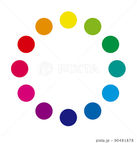 12色相環のイラスト素材（丸）　hue circle 90481878