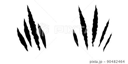 Cat scratches set. Black claws animal scratch,...のイラスト素材 [90482464] - PIXTA