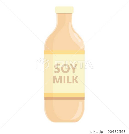 Soy milk bottle icon cartoon vector. Food vegan. Coconut seed Soy milk bottle icon cartoon vector. Food vegan. Coconut seed 90482563