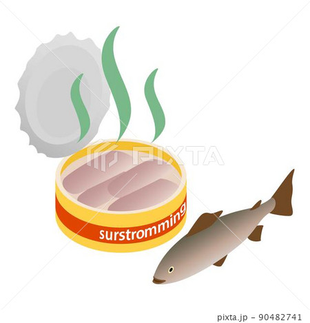 Baltic herring icon, isometric style 90482741