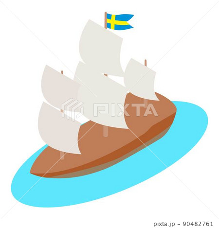 Swedish ship icon, isometric style 90482761