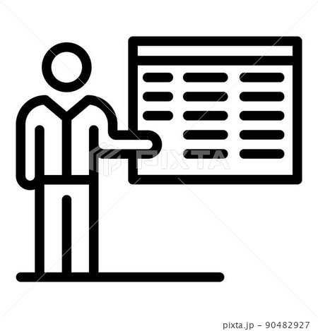 News tv presenter icon, outline style News tv presenter icon, outline style 90482927