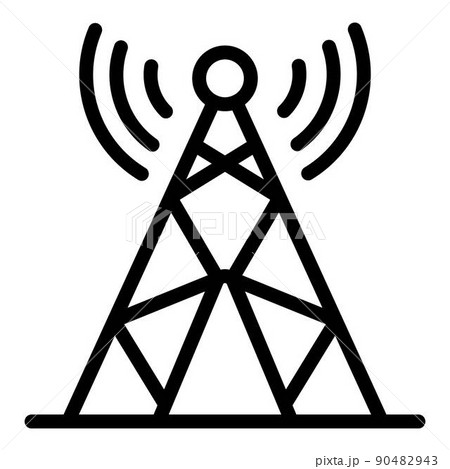 Radio tv tower icon, outline style 90482943