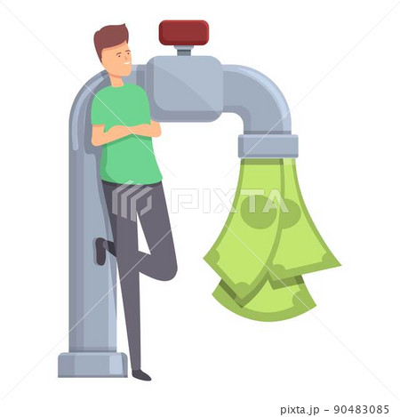 Money tap icon cartoon vector. Business work. Freedom job 90483085
