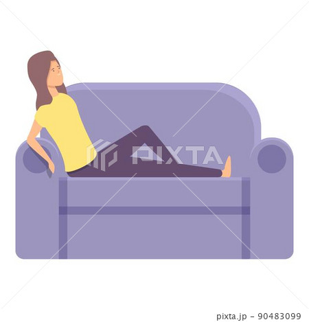 Girl sofa icon cartoon vector. Passive income. Business money Girl sofa icon cartoon vector. Passive income. Business money 90483099