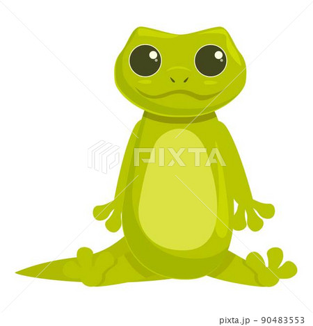 Green reptile icon cartoon vector. Tail wild. Animal tribal Green reptile icon cartoon vector. Tail wild. Animal tribal 90483553