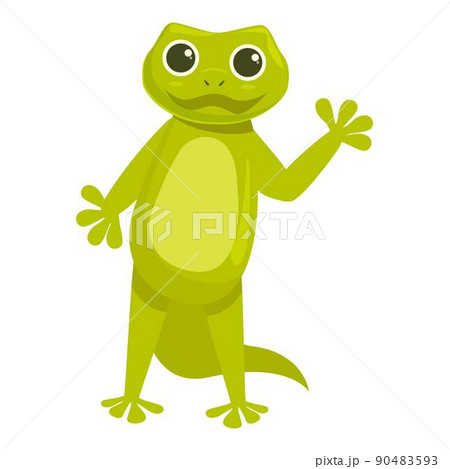 Green salamander icon cartoon vector. Animal iguana. Tribal gecko 90483593