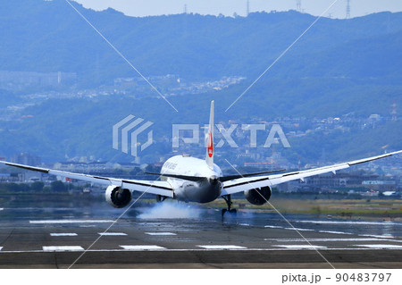 大阪国際空港 旅客機 離着陸 千里川尻 大阪国際空港 旅客機 離着陸 千里川尻 90483797