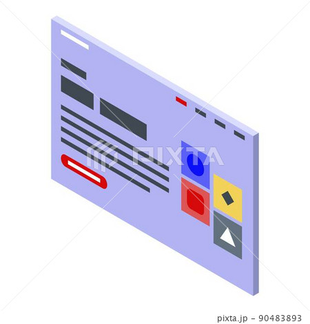 Link building page icon, isometric style Link building page icon, isometric style 90483893