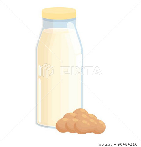 Soy milk bottle icon cartoon vector. Vegetable milk. Vegan drink Soy milk bottle icon cartoon vector. Vegetable milk. Vegan drink 90484216