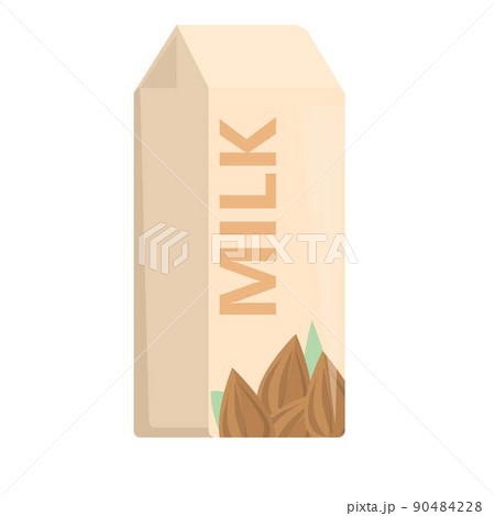 Almond milk pack icon cartoon vector. Vegetable drink. Vegan plant Almond milk pack icon cartoon vector. Vegetable drink. Vegan plant 90484228