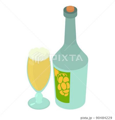 Sparkling wine icon, isometric style 90484229