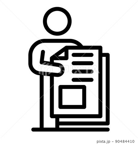 Manager takes papers icon, outline style 90484410