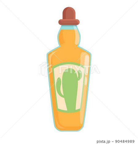 Cactus tequila bottle icon cartoon vector. Glass shot. Lime mexican 90484989