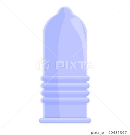Striped condom icon cartoon vector. Birth control. Hormonal oral 90485397