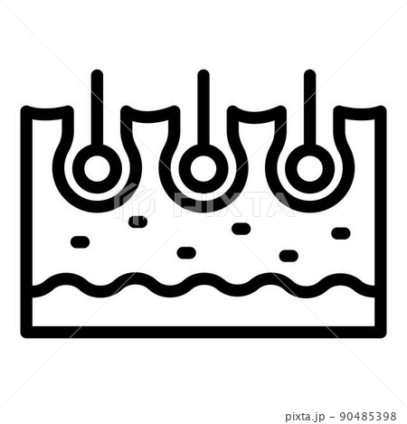Cutted skin hair icon, outline style 90485398