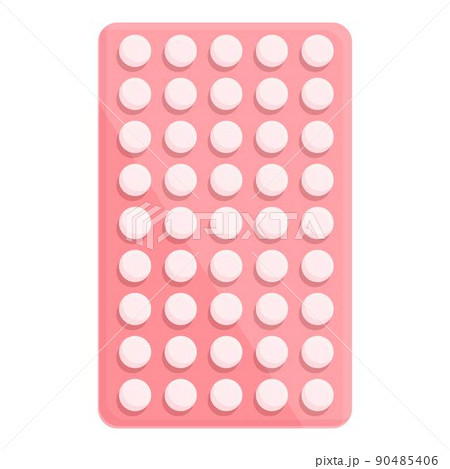 Contraception pill pack icon cartoon vector. Birth female. Health patch 90485406