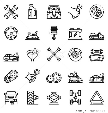 Auto mechanic icons set, outline style 90485653