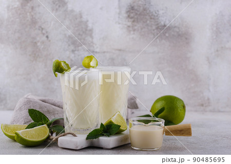 Brazilian white lemonade or limeade. Brazilian white lemonade or limeade. 90485695