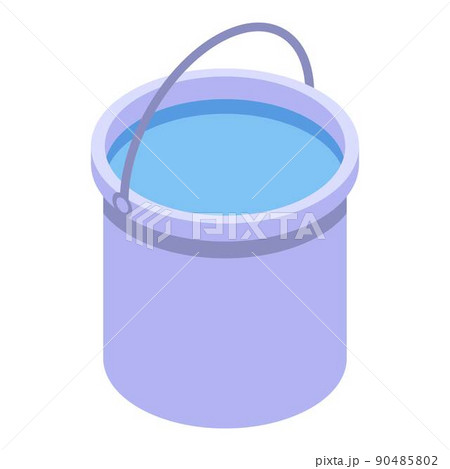 Water cleaning bucket icon, isometric style 90485802