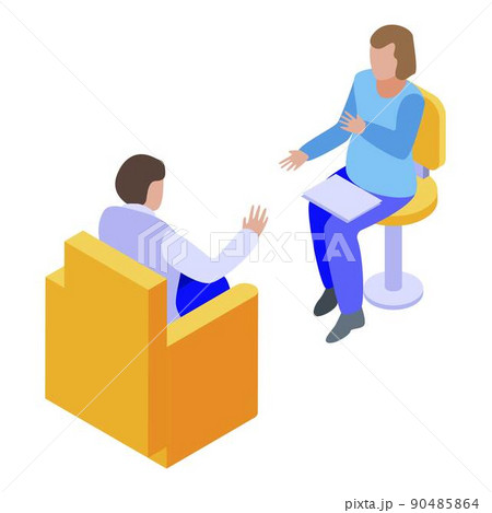 Psychologist session icon, isometric style 90485864