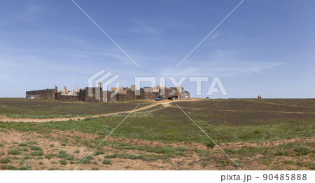 Panorama of Sarai-Batu, reconstruction of the ancient city, the capital of the Golden Horde. Astrakhan region. Russia Panorama of Sarai-Batu, reconstruction of the ancient city, the capital of the Golden Horde. Astrakhan region. Russia 90485888