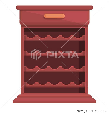 Storage wine cabinet icon cartoon vector. Bar alcohol. Shelf wood 90486685