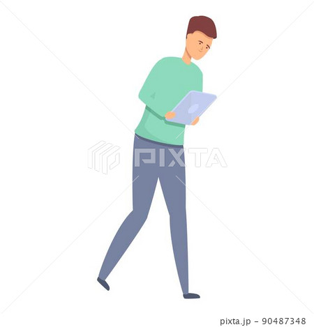 Search online book icon cartoon vector. Digital read. Student archive 90487348