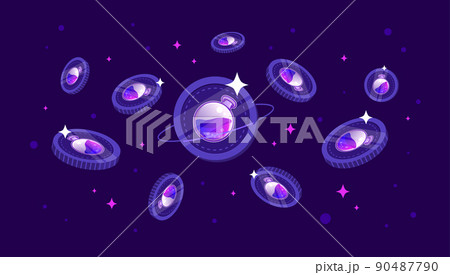 Osmosis (OSMO) coins falling from the sky. OSMO cryptocurrency concept banner background. Osmosis (OSMO) coins falling from the sky. OSMO cryptocurrency concept banner background. 90487790
