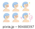 肌荒れに悩む女性ビフォアーアフター 90488397