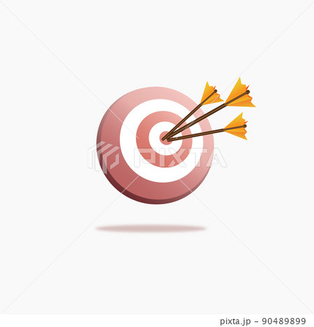 Target for business marketing goal to success. 3D icon minimal design.  Vector illustration 90489899