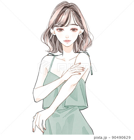 腕のケアをしている女性 90490629