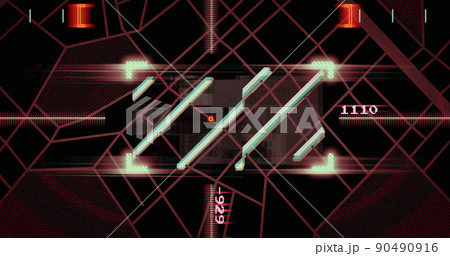 Image of lines with markers and numbers changing over networks in background 90490916