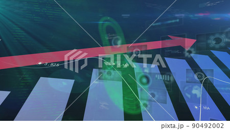 Image of data processing over digital padlock 90492002