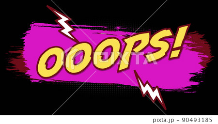 Image of ooops text over neon circles on black background Image of ooops text over neon circles on black background 90493185