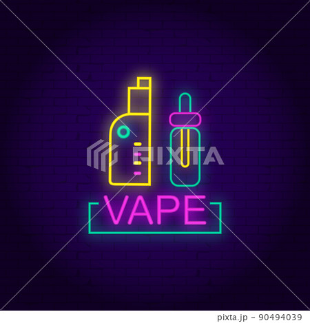 elfbar nachfüll pod läuft aus Vape shop neon sign Stock Vector Image & Art main image 1